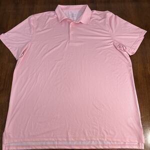 Southern Tide Driver Coastal Geo Printed Polo Pink Performance Men's Size XXL